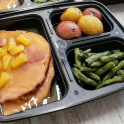 Homemade Parmesan Herbed Potato and Pineapple Glazed Ham